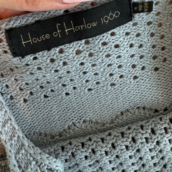 House of Harlow 1960 X Revolve Dusty Blue Crochet Maxi Skirt Set NWOT - Picture 5 of 9